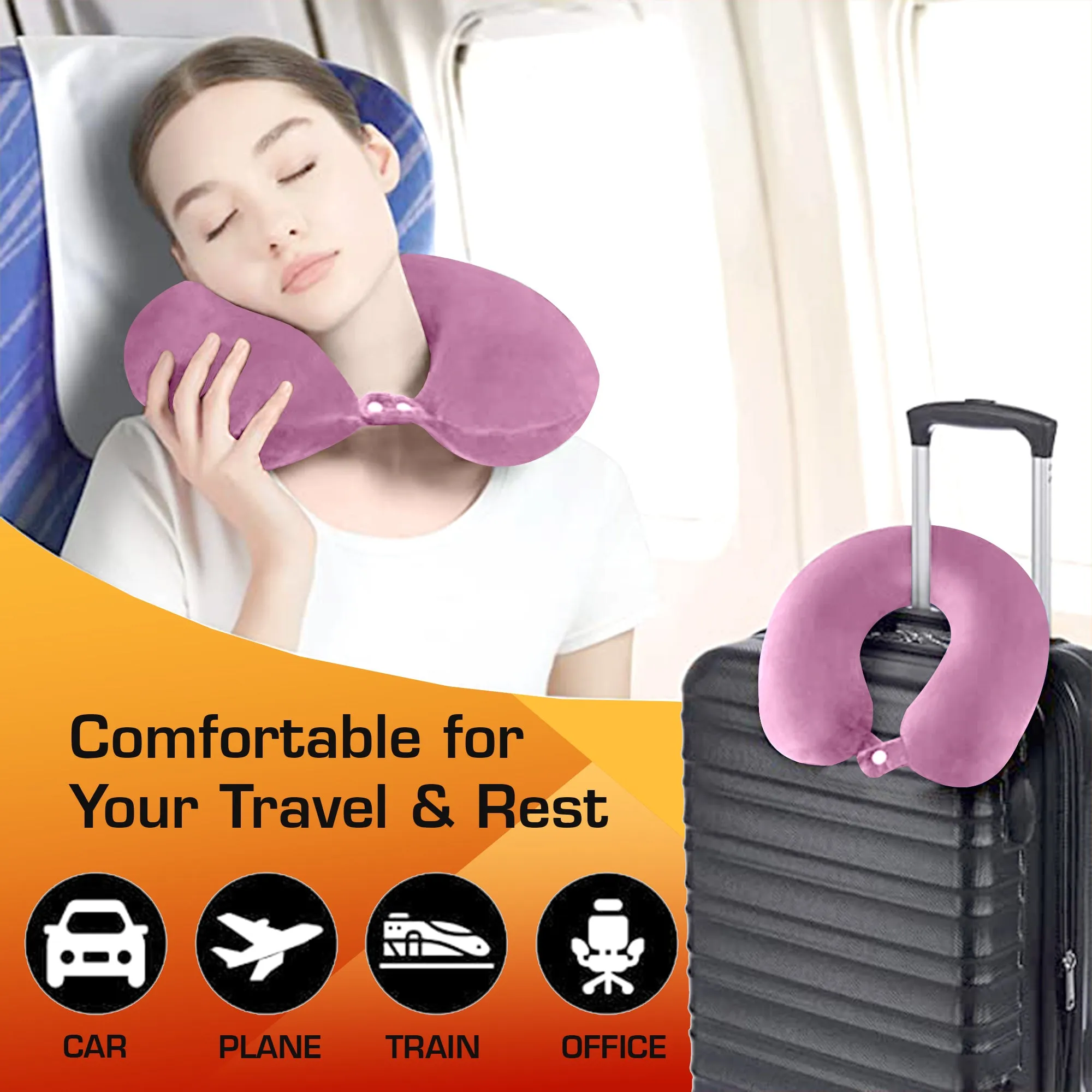 U-Shape Memory Foam Neck Pillow With Eye mask
