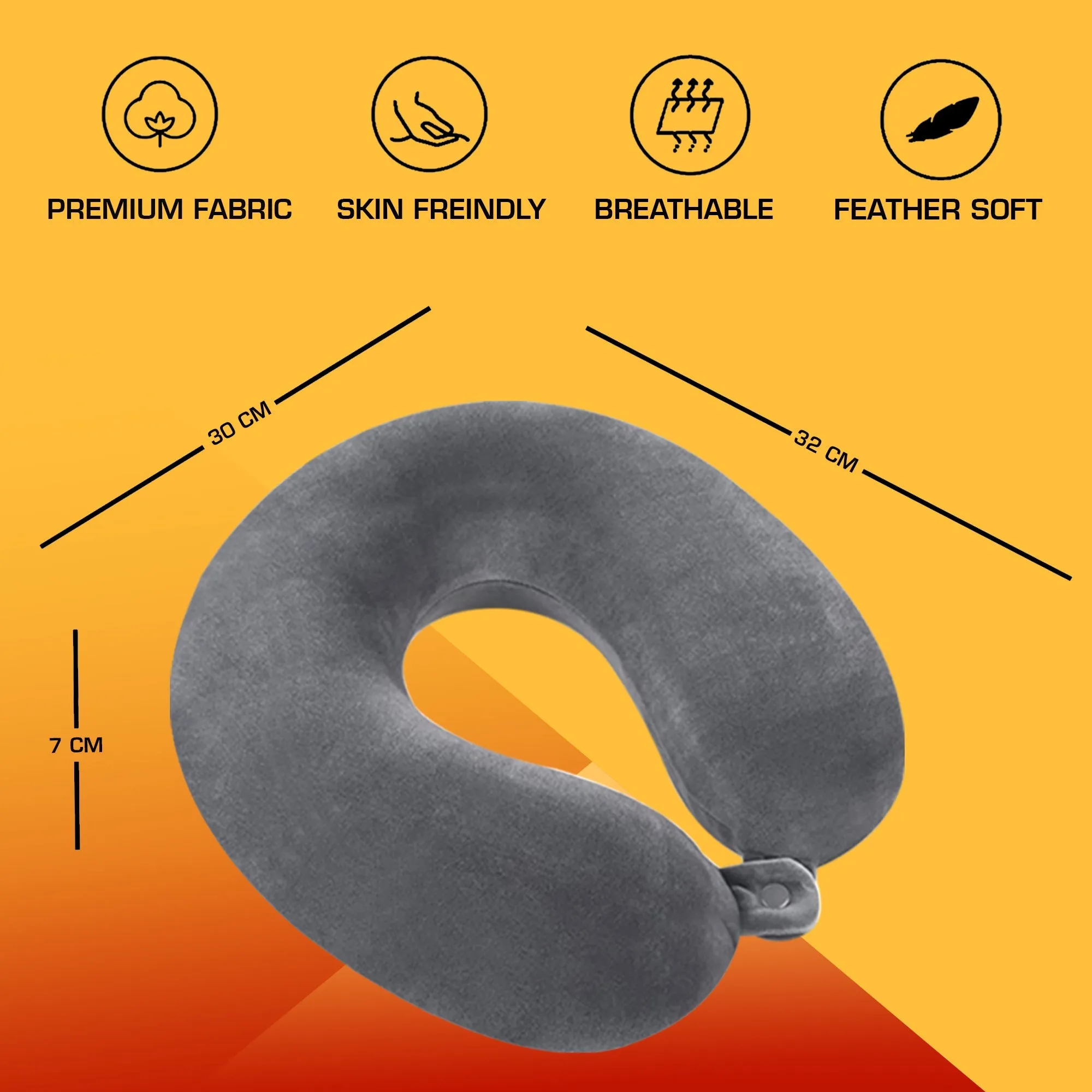 U-Shape Memory Foam Neck Pillow With Eye mask
