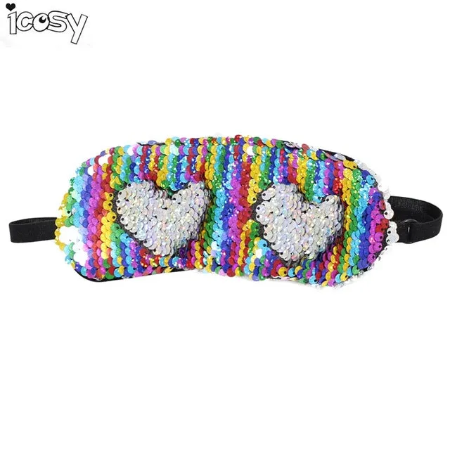 Women Girls Funny Reversible Sequins Mermaid Sleeping Eye Masks DIY Color Changing Party Mask Drop Shipping